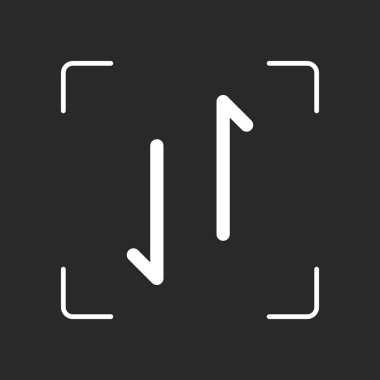 Yukarı ve aşağı okları, download ve upload. Doğrusal, ince anahat. Beyaz nesne kamera otomatik odaklama koyu arka plan üzerinde