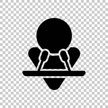 Erkek sözcü kutsal kişilerin resmi. Saydam arka plan üzerinde siyah sumbol.