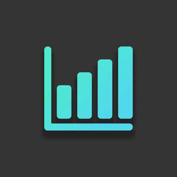 Växande Graph Rad Ikon Färgglada Logo Koncept Med Mjuk Skugga — Stock vektor