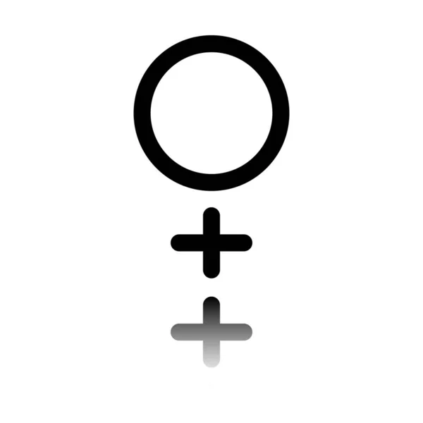 Kön Symbol Linjär Symbol Enkla Kvinnor Ikonen Svart Ikon Med — Stock vektor