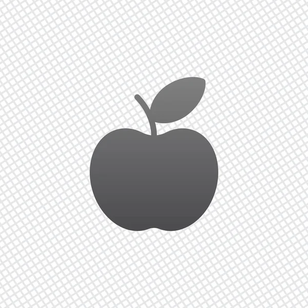 简单的苹果图标 在网格背景上 — 图库矢量图片