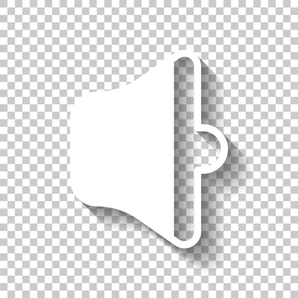 Medio Volumen Simple Icono Blanco Con Sombra Sobre Fondo Transparente — Archivo Imágenes Vectoriales