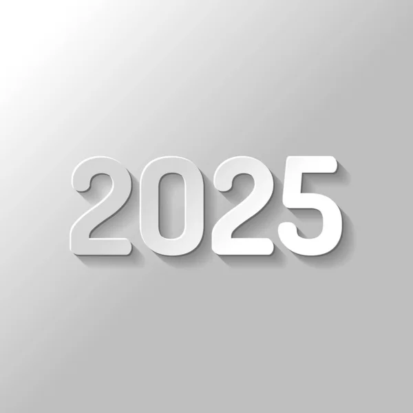 2025 Sayı Simgesi Yeni Yılınız Kutlu Olsun Kağıt Tarzı Ile — Stok Vektör