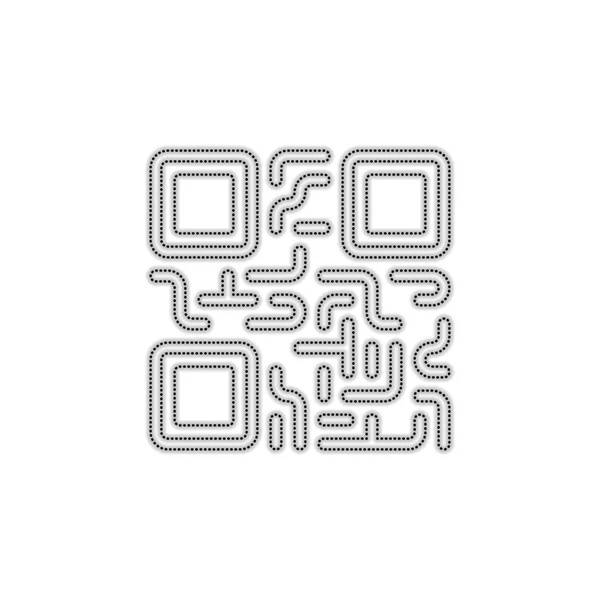 Kód Ikona Technologie Tečkovaný Obrys Siluety Stínem Bílém Pozadí — Stockový vektor