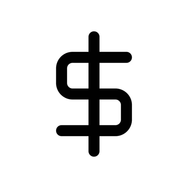 Símbolo Dólar Simple Aislado Sobre Fondo Blanco — Vector de stock