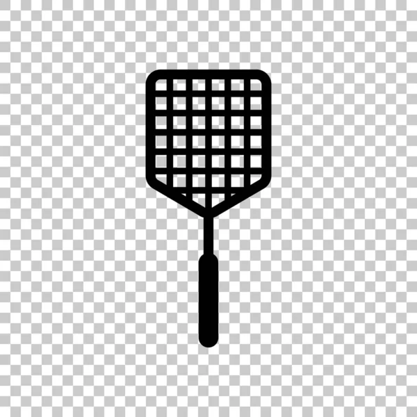 Fly Swatter Icône Sumbol Noir Sur Fond Transparent — Image vectorielle