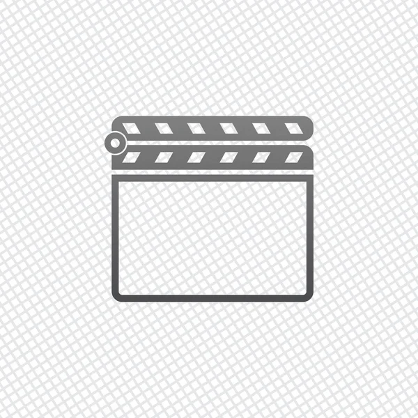 Película Clap Board Cine Cerrar Icono Sobre Fondo Rejilla — Vector de stock