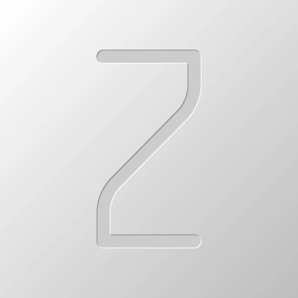 Číslo Číslo Dvě Design Papíru Broušená Symbol Vypeckovaných Styl — Stockový vektor