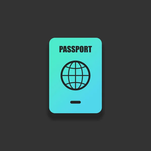 Passaporte Ícone Simples Conceito Logotipo Colorido Com Sombra Suave Fundo — Vetor de Stock