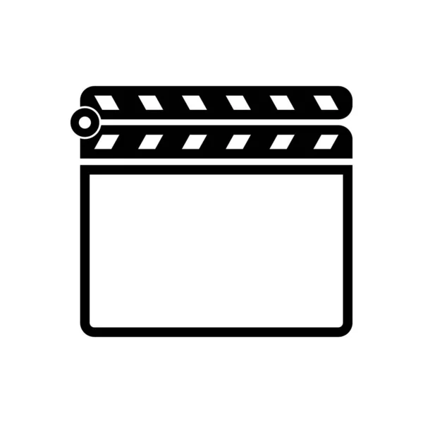 Film Clap Board Cinema Close Icon Black Icon White Background — Stock Vector