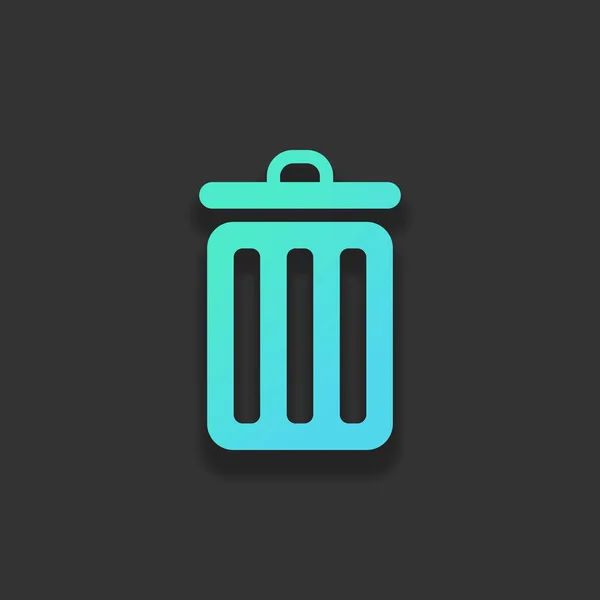 Lixo Ícone Simples Conceito Logotipo Colorido Com Sombra Suave Fundo — Vetor de Stock