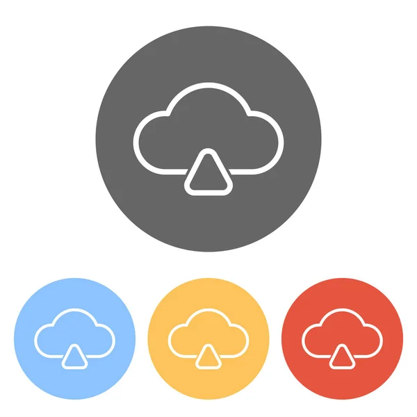 Schets Eenvoudige Wolk Uploadpictogram Lineaire Symbool Met Dunne Rand Set — Stockvector