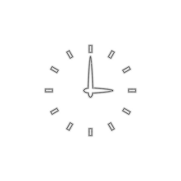 Icono Simple Del Reloj Silueta Contorno Punteado Con Sombra Sobre — Archivo Imágenes Vectoriales