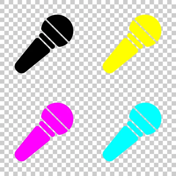 El mikrofon simgesi. Cmyk simgeleri şeffaf arka plan üzerinde renkli dizi