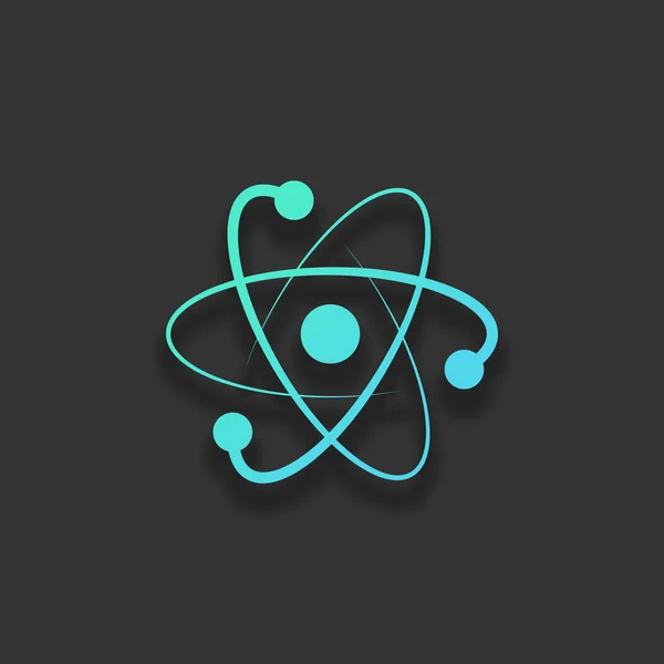 Símbolo Átomo Científico Logotipo Ícone Simples Conceito Logotipo Colorido Com — Vetor de Stock