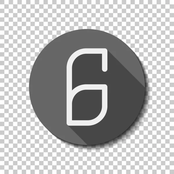 Número Número Icono Plano Sombra Larga Círculo Rejilla Transparente Estilo — Archivo Imágenes Vectoriales