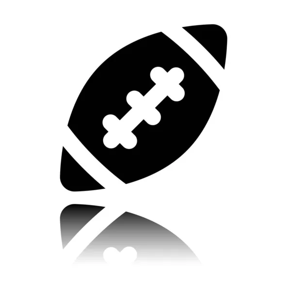 Logo Football Américain Simple Icône Balle Rugby Icône Noire Avec — Image vectorielle