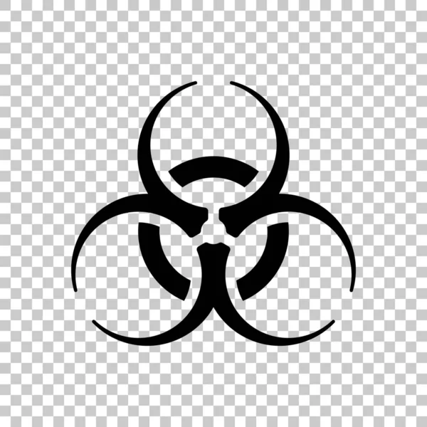 Bio Hazard Ikonen Varningstecken Virus Eller Toxisk Svart Symbol Transparent — Stock vektor