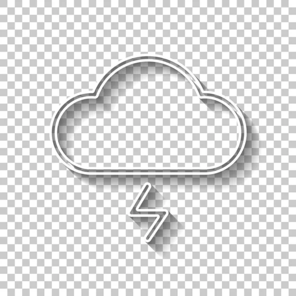 Cloud Bliksem Eenvoudig Overzicht Pictogram Lineaire Symbool Met Dunne Rand — Stockvector