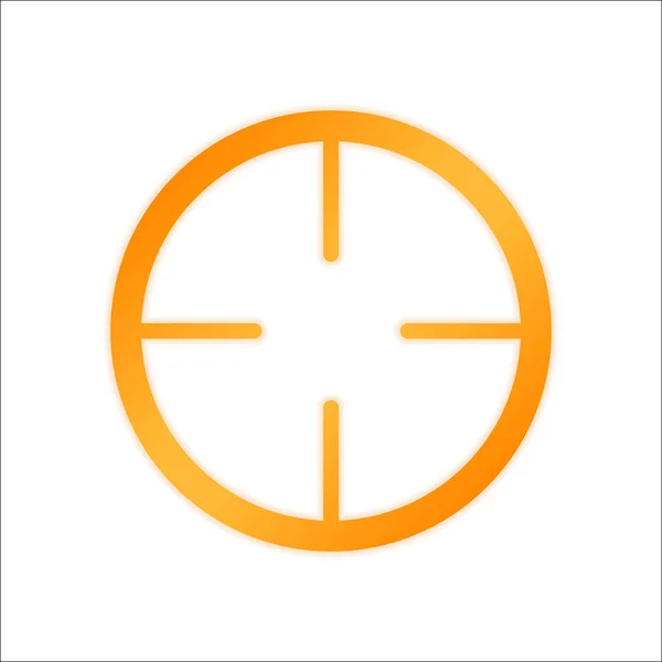 Простой Значок Цели Оранжевый Знак Низким Освещением Белом Фоне — стоковый вектор