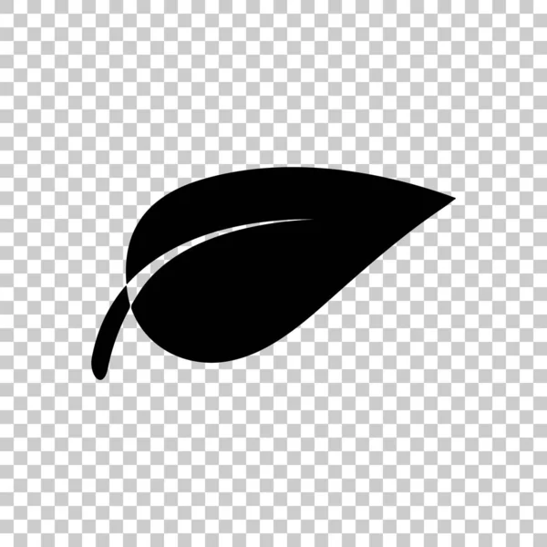 Leaf Ikonen Svart Ikon Transparent Bakgrund — Stock vektor