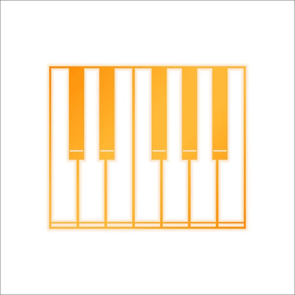 Simple Piano Icon Orange Sign Low Light White Background — Stock Vector
