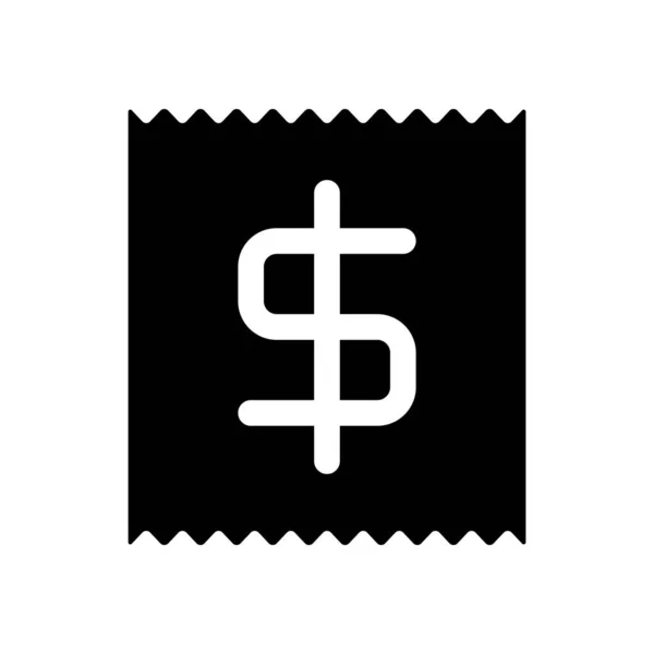 Recibo Com Símbolo Dólar — Vetor de Stock