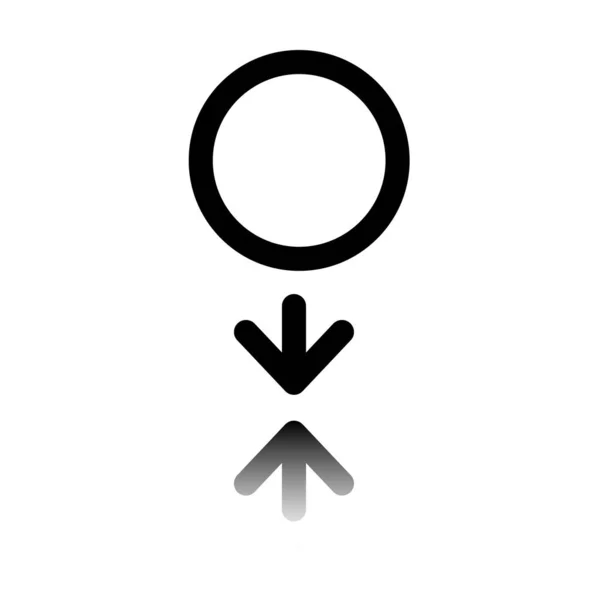 Symbole Genre Symbole Linéaire Icône Homme Simple Icône Noire Avec — Image vectorielle