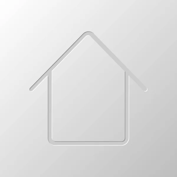 Icono Casa Simple Diseño Papel Símbolo Cortado Estilo Entallado — Archivo Imágenes Vectoriales