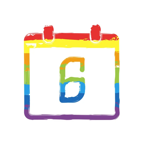 Calendrier Avec Jours Icône Simple Panneau Dessin Style Lgbt Sept — Image vectorielle