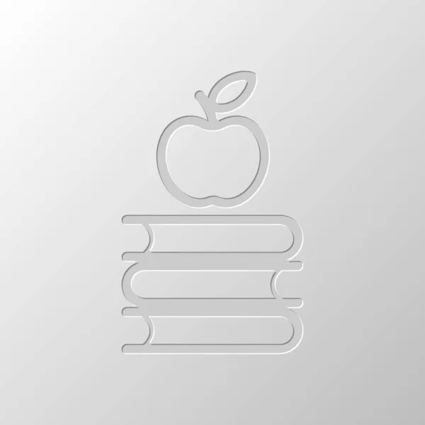 Apple Значок Книги Знання Логотип Папір Дизайн Зріз Символ Кісточок — стоковий вектор