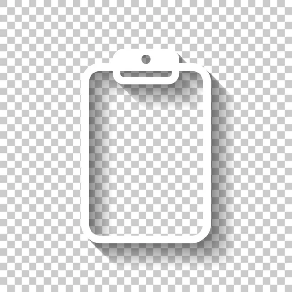 Comprimido Con Papel Icono Blanco Con Sombra Sobre Fondo Transparente — Vector de stock