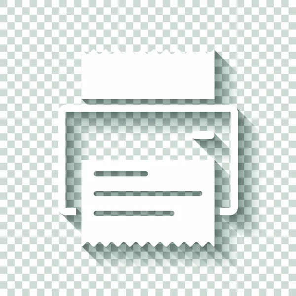 Εκτυπωτή Παραλαβή Απλό Εικονίδιο Λευκό Εικονίδιο Σκιάς Διαφανές Φόντο — Διανυσματικό Αρχείο