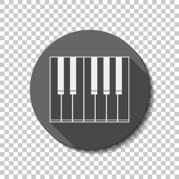 Icono Piano Simple Icono Plano Blanco Con Sombra Larga Círculo — Vector de stock