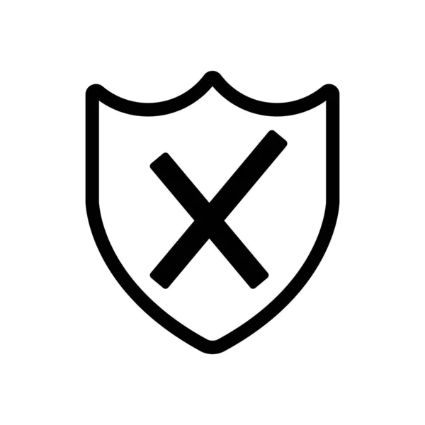 Protección Rota Icono Simple Icono Negro Sobre Fondo Blanco — Archivo Imágenes Vectoriales