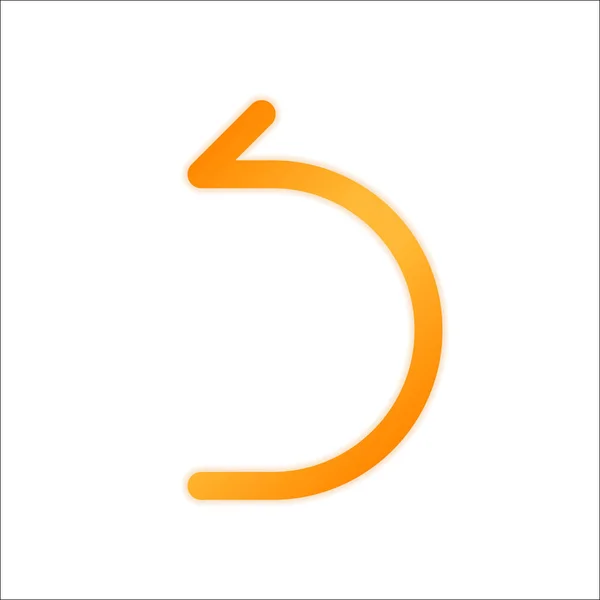 Einfacher Pfeil Rückwärts Lineare Dünne Umrisse Orangefarbenes Schild Mit Wenig — Stockvektor