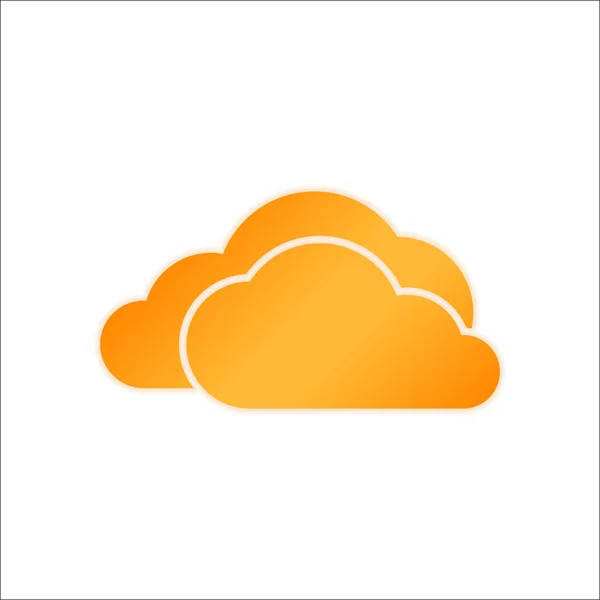 多云天气图标 橙色标志与低光在白色背景 — 图库矢量图片