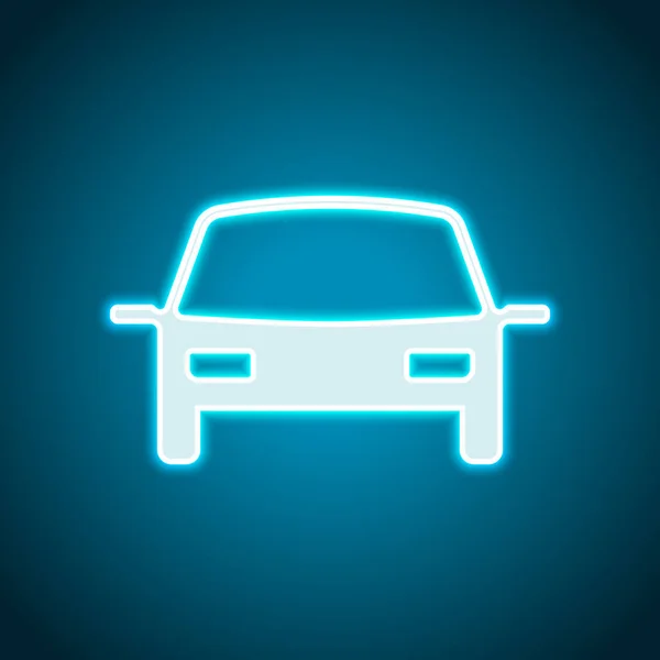 Car Icon Neon Style Light Decoration Icon Bright Electric Symbol — Stock Vector