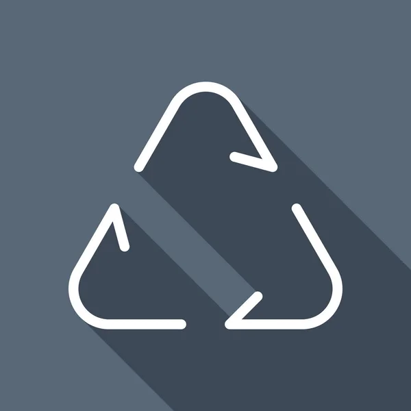 Recycler Réutiliser Icône Flèches Minces Style Linéaire Icône Plate Blanche — Image vectorielle