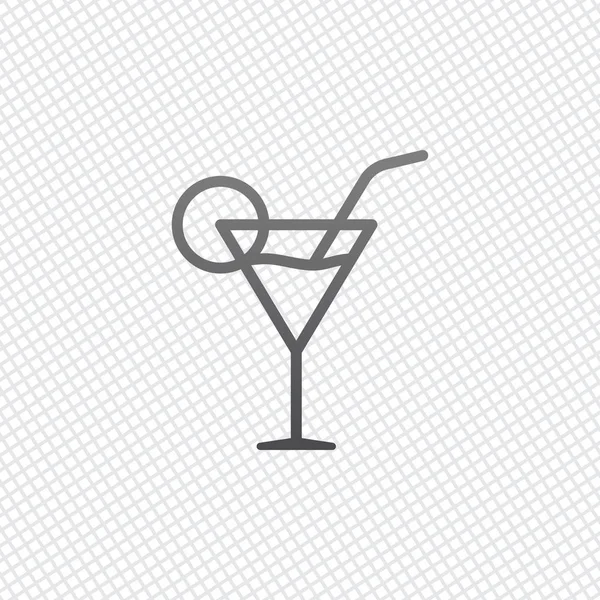 Coctail Glass Simple Linear Icon Thin Outline Grid Background — Stock Vector