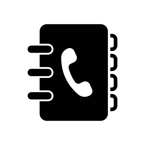 Adresboek Met Telefoon Ondertekenen Cover Eenvoudige Pictogram — Stockvector