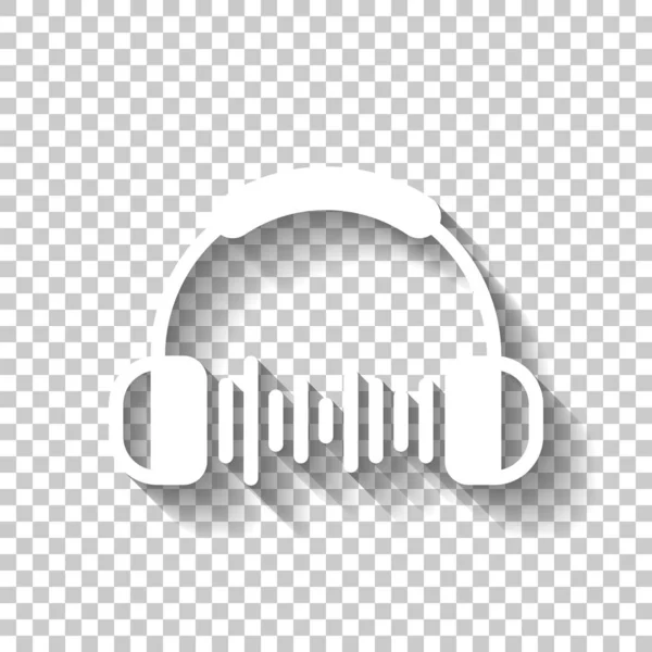 Auriculares Ondas Música Nivel Volumen Máximo Icono Simple Icono Blanco — Archivo Imágenes Vectoriales