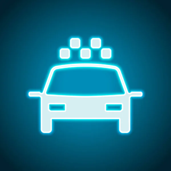 Taxi Cab Car Simple Icon Neon Style Light Decoration Icon — Stock Vector