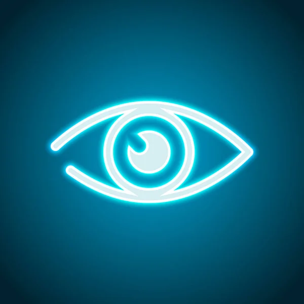 Проста Іконка Очей Неоновий Стиль Світла Іконка Прикраси Яскравий Електричний — стоковий вектор