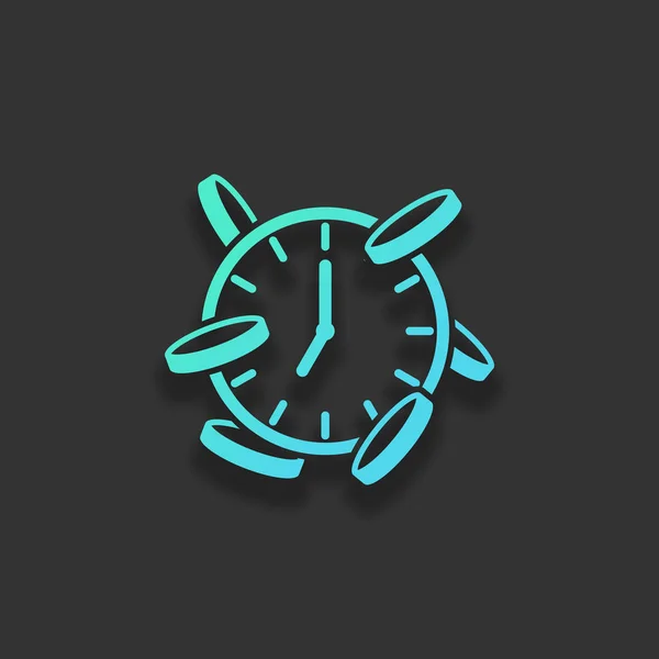 Tiempo Dinero Reloj Monedas Icono Financiero Concepto Logotipo Colorido Con — Vector de stock