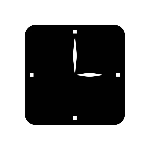Eenvoudige Klokpictogram Zwarte Pictogram Witte Achtergrond — Stockvector
