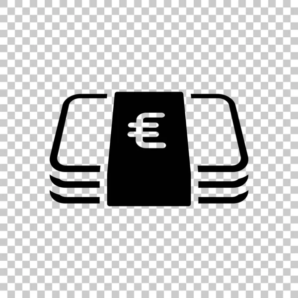 Euro Para Veya Fişlerin Sürüsü Simgesi Saydam Arka Plan Üzerinde — Stok Vektör
