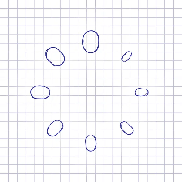 Jednoduché Načtení Symbol Ručně Nakreslený Obrázek List Papíru Modrý Inkoust — Stockový vektor