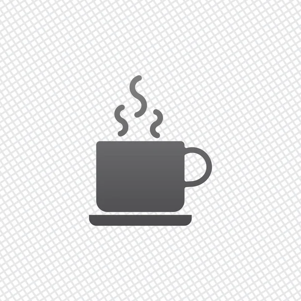 Taza Caliente Icono Del Café Sobre Fondo Rejilla — Vector de stock