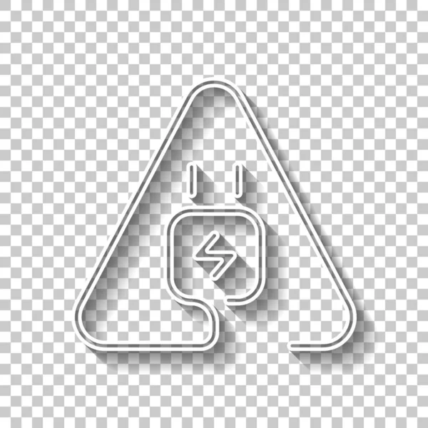Электрическая Розетка Треугольнике Предупреждения Простой Линейный Значок Тонким Контуром Один — стоковый вектор